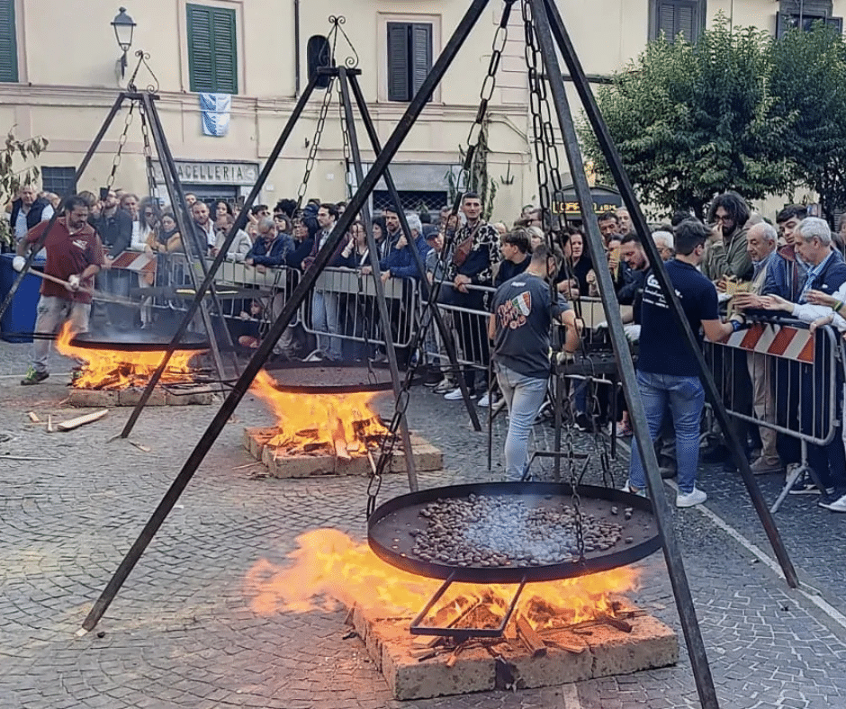Free roasted chestnuts will be served in Piazza Garibaldi, Canepina, every Sunday from 5:00 PM.