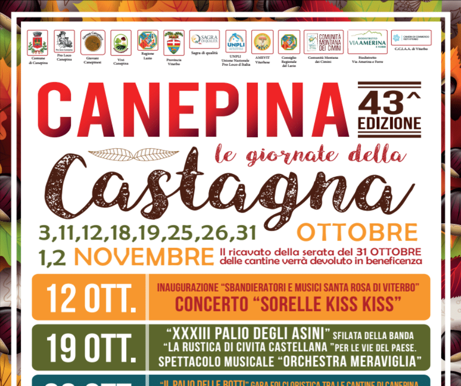 Poster and program for the Canepina Chestnut Festival